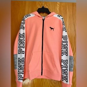 PINK Victoria Secret Coral Zip Up Hoodie | S (170/88A)